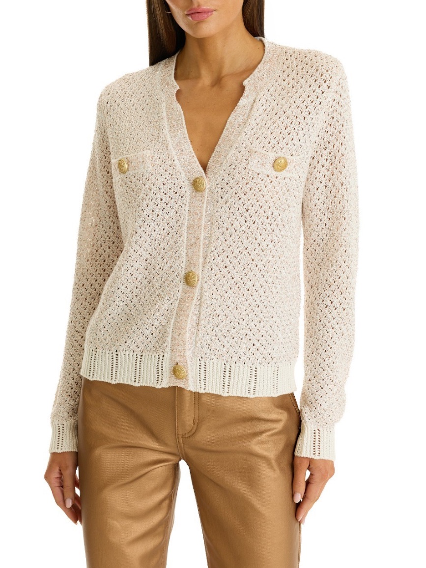 Sequin Open-Knit Cardigan Top- The Noli Shop